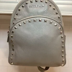 Michael Kors Abbey Pearl Pebbled Leather Studded Backpack