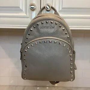 Michael Kors Abbey Pearl Pebbled Leather Studded Backpack