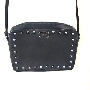 Michael Kors Black Crossbody Bag With Silver Studs