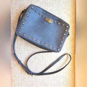 Michael Kors Black Crossbody Bag with Silver Studs