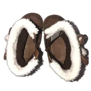 MICHAEL KORS Boots Toddler Size 7 Brown Gold MK Logo Pom Poms Payson
