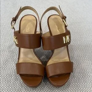 Michael Kors Brown Wedge Sandals Size 7