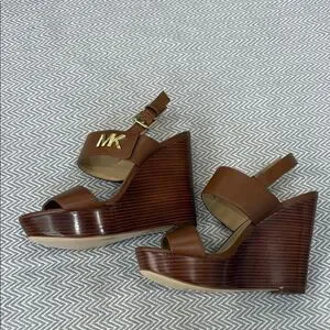 Michael Kors Brown Wedge Sandals Size 7