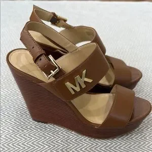 Michael Kors Brown Wedge Sandals Size 7