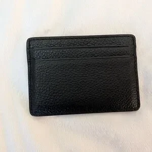 Michael Kors Cardholder Wallet Black Pebbled Leather