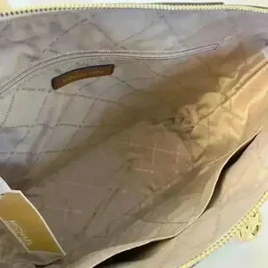 Michael Kors Charlotte Top Zip Tote Shoulder Bag Vanilla