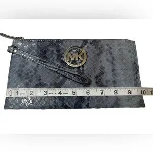 Michael Kors Fulton Snakeskin Print Wristlet Clutch