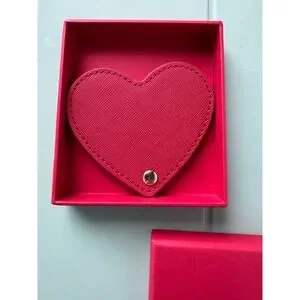 Michael Kors Heart Compact Mirror Red Gold Travel Makeup Gift Boxed New
