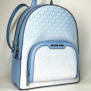 Michael Kors Jaycee Medium Ombré Signature Logo Backpack Light Sky Blue