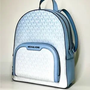 Michael Kors Jaycee Medium Ombré Signature Logo Backpack Light Sky Blue