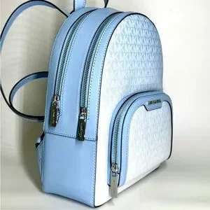 Michael Kors Jaycee Medium Ombré Signature Logo Backpack Light Sky Blue
