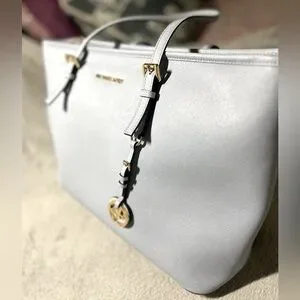 Michael Kors Jet Set Top Zip Tote Bag In Baby Blue (Excellent Condition)