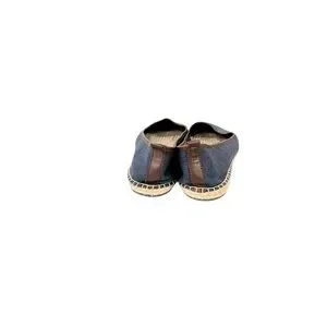 Michael Kors Keli Espadrille Womens SZ 8M Navy Blue Brown And Tan Trim Flat Shoe