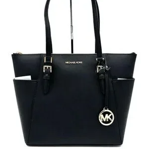 Michael Kors Large Charlotte Tote Bag Leather Black