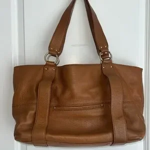 Michael Kors Large Pebbled Leather Carmel Camel Brown Shoulder Bag Hobo