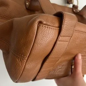 Michael Kors Large Pebbled Leather Carmel Camel Brown Shoulder Bag Hobo