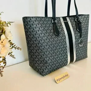 Michael Kors Purse & Wallet Sheila Large Signature & Metallic Tote Bag Black