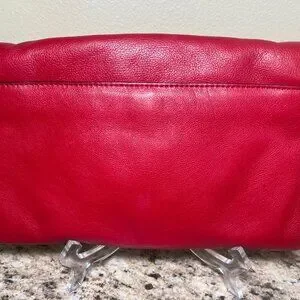 Michael Kors Red Beverly Clutch Shoulder Bag