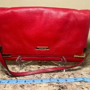 Michael Kors Red Beverly Clutch Shoulder Bag