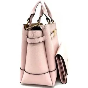 Michael Kors Reed Small Satchel Crossbody Bag & Large Trifold Wallet Light Pink