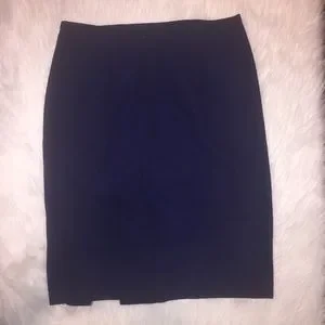 Michael Kors Wool Blend Navy Slit Pencil Skirt