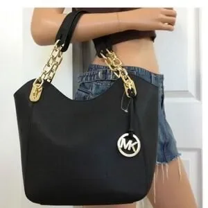 MICHAEL Michael Kors Lilly Tote Black Leather Shoulder Bag