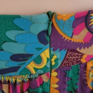 MIMI CHICA MEDIUM PAISLEY FLORAL MINI SKATER CIRCLE SKIRT BRIGHT COLORFUL DRESS