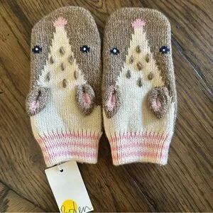 Mini Boden Deer Knit Mittens NWT