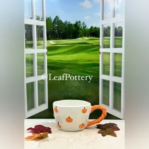 Mini Pumpkins White/Orange Ceramic 16oz Mug