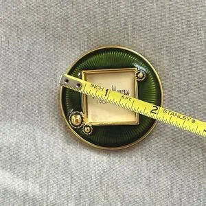 Miniature Green & Gold Picture Frame Brooch
