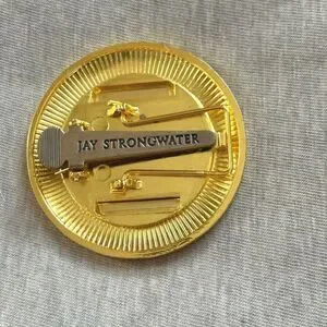 Miniature Green & Gold Picture Frame Brooch
