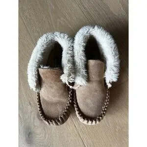 Minnetonka Fur Booties Moccasin Girls Youth Size 2
