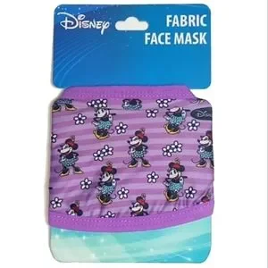 Minnie Kids Face Mask purple daisies stripes