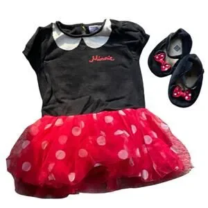 Minnie Mouse Costume 18-24 Months Tulle Tutu Sweater Dress Shoes Disney Baby Gap