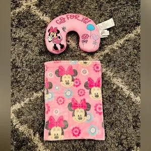 Minnie Mouse Neck Pillow & Matching Blanket Kid Size