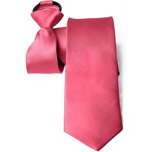 Moda Di Raza Clip On Woven Microfiber Satin Silk Finish Zipper Necktie