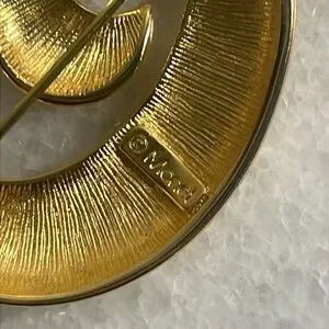 Monet Brooch Fashion Jewelry Goldtone Swirl Jewelry