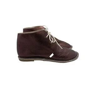 Monkey Feet Metallic Bronze Copper Lace UP Moccasin Leather Boots Womens Size 10