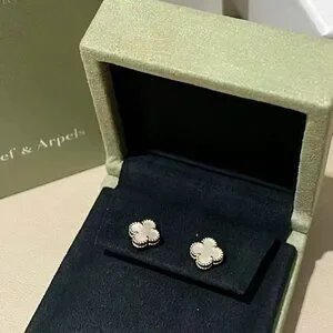 Mother Of Pearl Clover Earrings