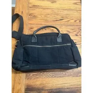 Mountain Buggy Black Cotton And Leather Satchel Bag