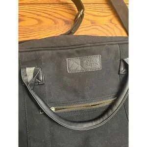 Mountain Buggy Black Cotton And Leather Satchel Bag