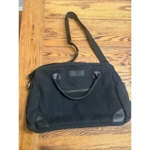 Mountain Buggy Black Cotton and Leather Satchel Bag