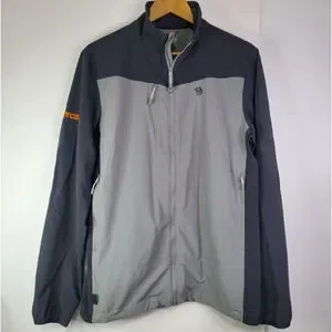 MOUNTAIN HARDWEAR Mens Medium Full Zip Gray Jacket Winter Apparel Coat-Read