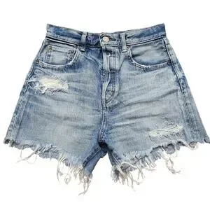 Moussy Vintage Pelion High Rise Distressed Cut-Off Denim Shorts Size 26?