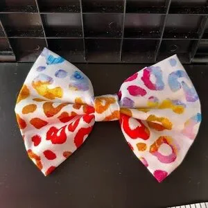 Multi colored cheetah print hairbow