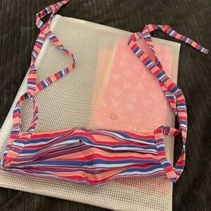 Multi-colored striped cloth face mask