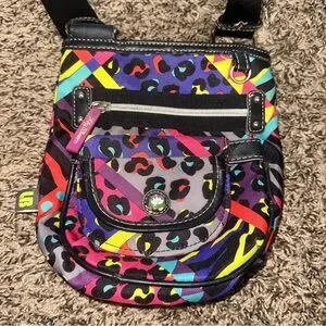 Multicolor Crossbody Bag- Missing Zipper Pull And Wear As Shown In Pics