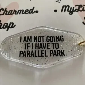 MyLilCharmedShop Clear Glitter Keychain With Humorous Message