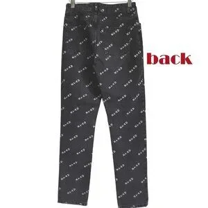 NA-KD Indie All Over Print 5 Pocket Charcoal Cotton Denim Skinny Jeans Sz 36 US6