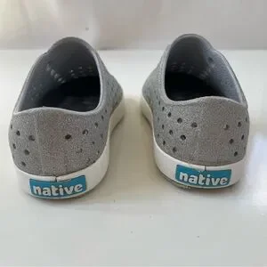 Native Shoes Little Kids Sparkly Gray Grey Jefferson Slip On Water Shoes Size 10